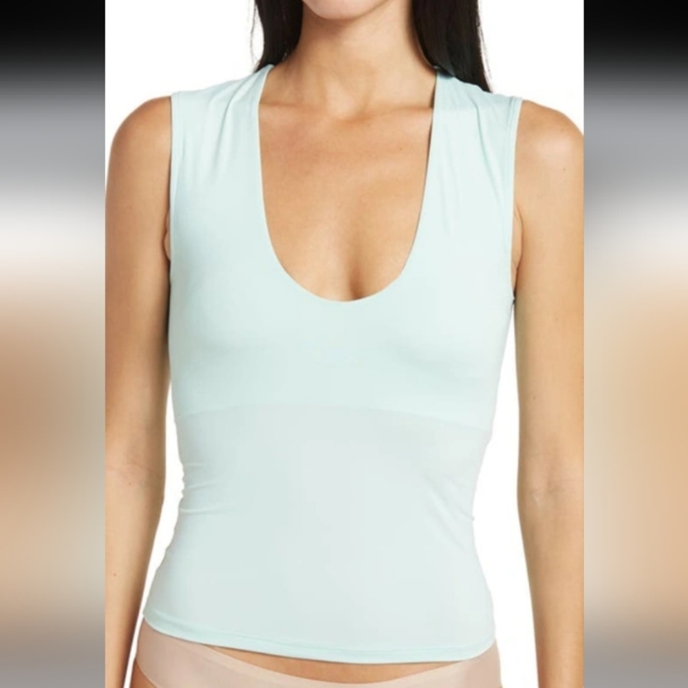 NWT Intimately Free People Second Skin V Neck Camisole In Aqua Jade Sz. XS